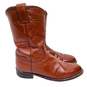 Justin Leather Cognac Size 8C Women Boots Western Equestrian Rodeo Outdoors